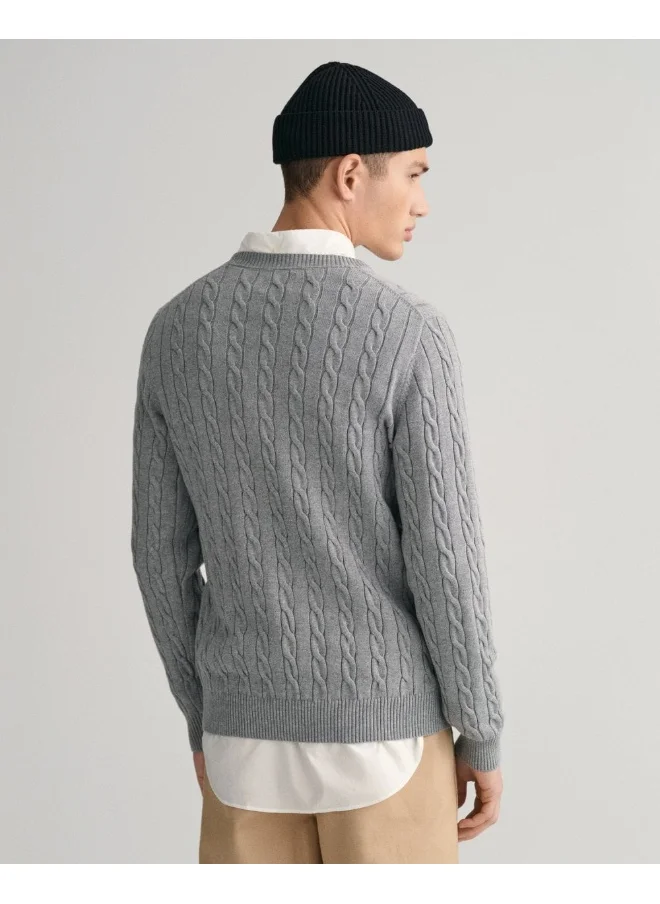 GANT Gant Cotton Cable Knit Crew Neck Sweater