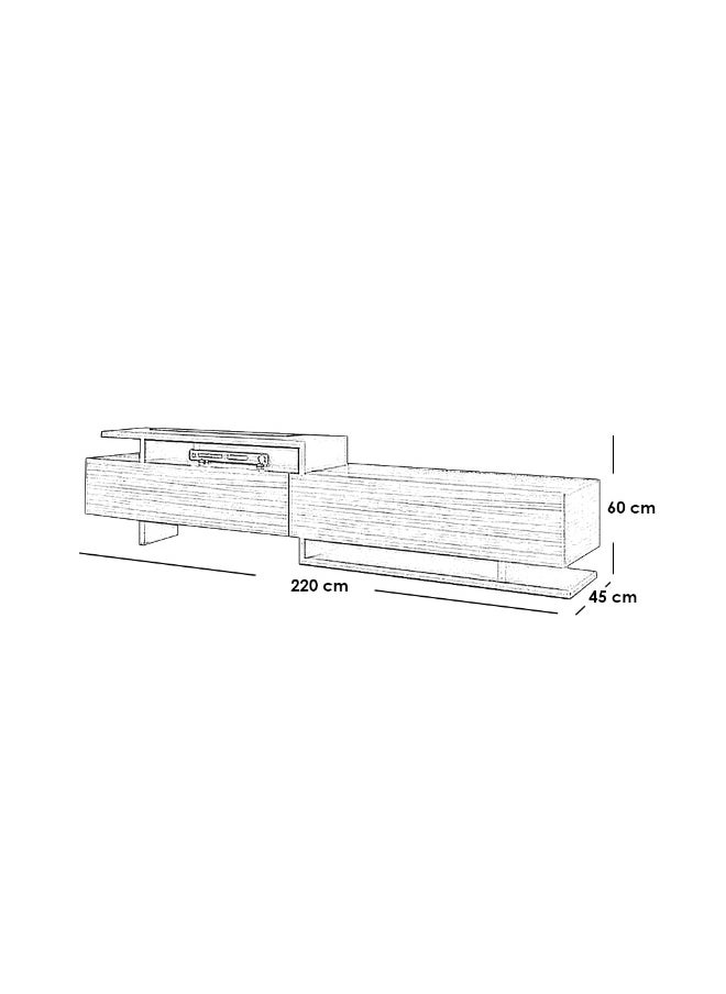 Homzmart MDF and Swedish Wood Tv Unit Set 3 Pieces - Beige and White  - Image 1