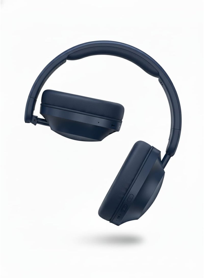 X-SCOOT XS-651 Stereo Bass Headphones with Hi-Res Audio, Simple Folding Design, Extra-Soft Cushions, Voice Assistant Ready, 3.5mm AUX-In, Hands-Free Calls , Lightweight and Easy to Carry - Blue - Image 2