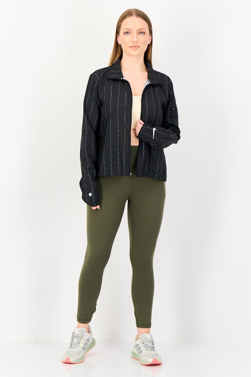 Nike Women Dri-Fit Long Sleeve Running Jacket, Black - Image 4