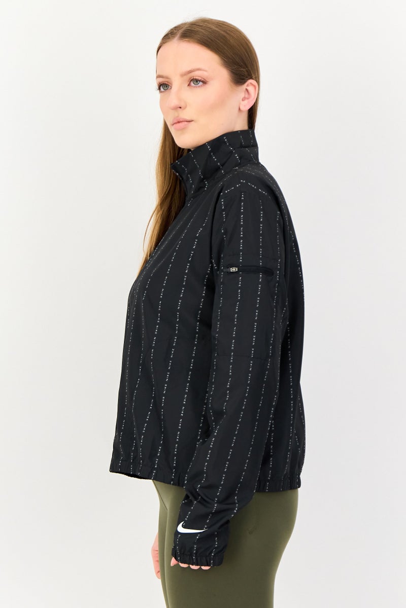 Nike Women Dri-Fit Long Sleeve Running Jacket, Black - Image 2