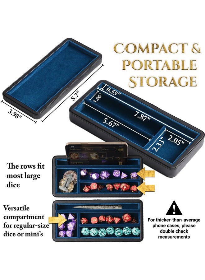 Soar Forge Sanctum Dice Box - Premium Case & Dice Tray for DND - Phone/Pen Slot, Magnetic Lid and Storage for your Sets, Mini's and More - Felt-Lined Vault Holder for D&D and RPG - Image 4