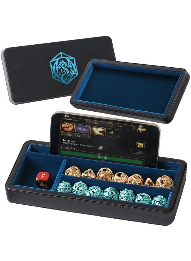Soar Forge Sanctum Dice Box - Premium Case & Dice Tray for DND - Phone/Pen Slot, Magnetic Lid and Storage for your Sets, Mini's and More - Felt-Lined Vault Holder for D&D and RPG - Image 1