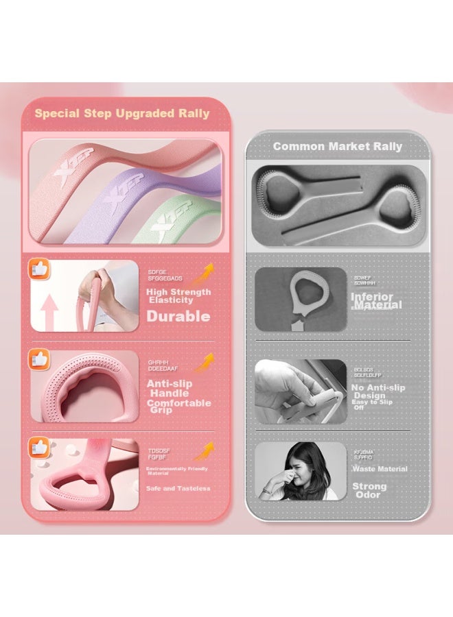 XTEP Xtep Elastic Band Resistance Band 8-shaped Women's Back Exercise Open-back Pulling Rope Yoga Fitness Equipment Home Stretching Band Silicone Pink - Image 4