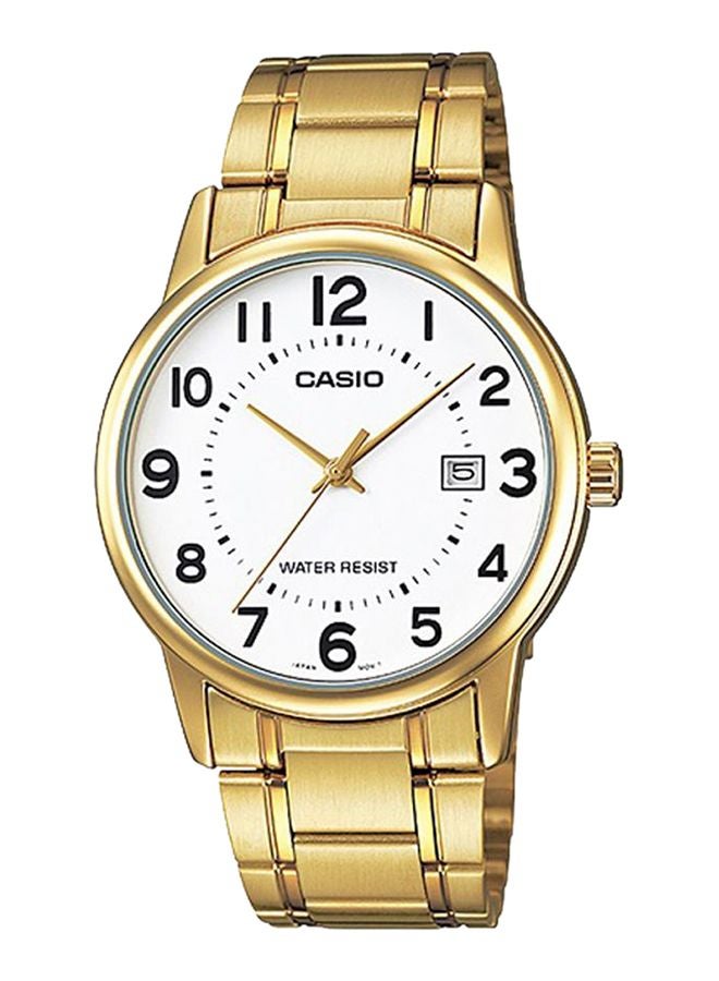 CASIO Men Stainless Steel Analog Quartz Watch MTP-V002G-7BUDF - 37 mm - Gold - Image 1