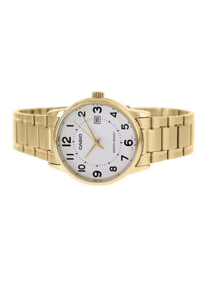 CASIO Men Stainless Steel Analog Quartz Watch MTP-V002G-7BUDF - 37 mm - Gold - Image 3