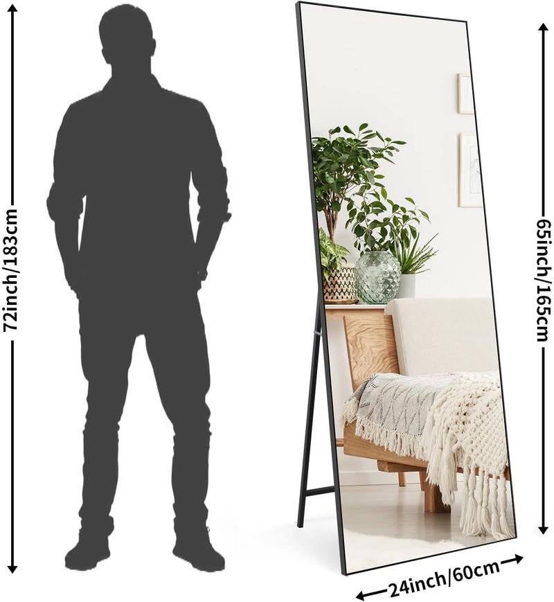 HORLIMER 165x60 cm Full Length Mirrors Black - Image 1