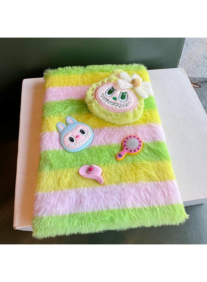 Bluejw Plush Gradient Notebook Girl's Heart Cartoon 3D Stereoscopic Internet Red Loose-leaf Removable Notebook For Students - Image 2