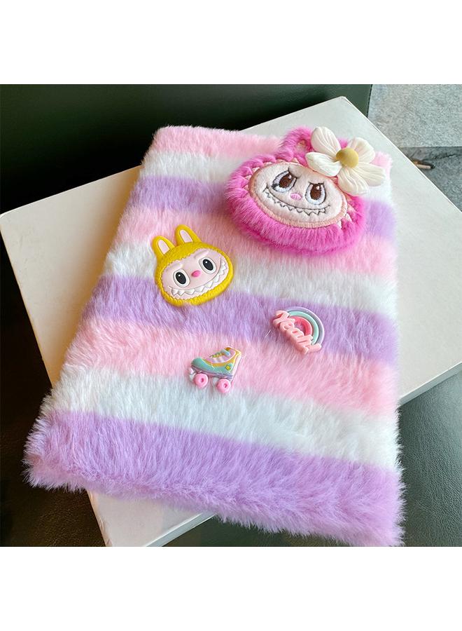 Bluejw Plush Gradient Notebook Girl's Heart Cartoon 3D Stereoscopic Internet Red Loose-leaf Removable Notebook For Students - Image 5