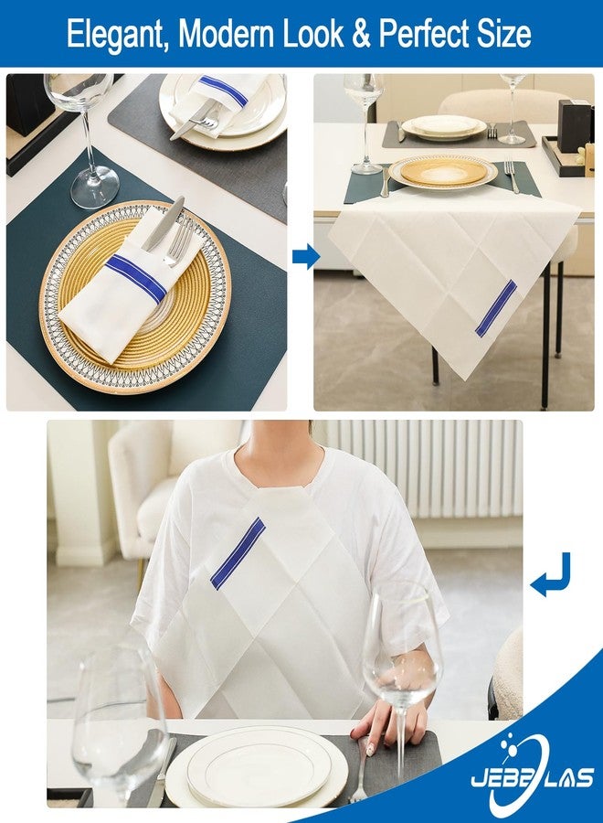 JEBBLAS Disposable Linen Feel Napkins, Built-in Flatware Pocket, Decorative Wedding Napkins, Folded Cloth Like Party Napkin, Soft, Strong, Absorbent, and Pre-folded, 50 Pack, Gold Print - Image 5