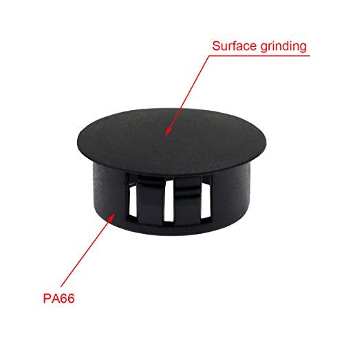 Suiwotin 60PCS 8mm (5/16") Black Hole Plugs Plastic Flush Type Snap-in Locking Tube, Furniture Fencing Post Pipe Insert End Caps - Image 5