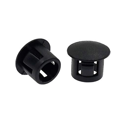 Suiwotin 60PCS 8mm (5/16") Black Hole Plugs Plastic Flush Type Snap-in Locking Tube, Furniture Fencing Post Pipe Insert End Caps - Image 3