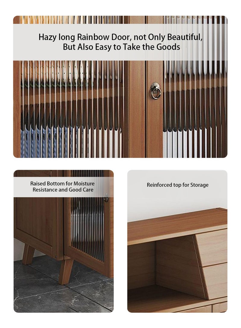 EqiEch Coffee Cabinet, Sideboard With Door And Shelf, Storage Cabinet With Drawer, Suitable For Home Living Room And Kitchen, 100*35*95 cm - Image 4