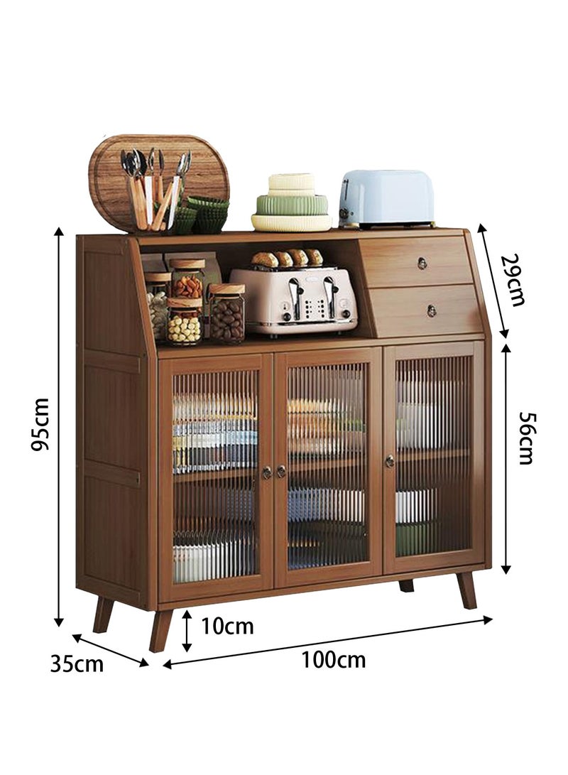 EqiEch Coffee Cabinet, Sideboard With Door And Shelf, Storage Cabinet With Drawer, Suitable For Home Living Room And Kitchen, 100*35*95 cm - Image 5