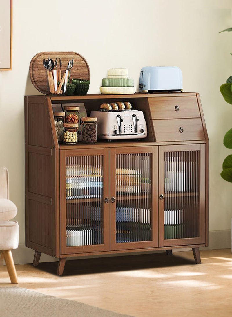 EqiEch Coffee Cabinet, Sideboard With Door And Shelf, Storage Cabinet With Drawer, Suitable For Home Living Room And Kitchen, 100*35*95 cm - Image 1