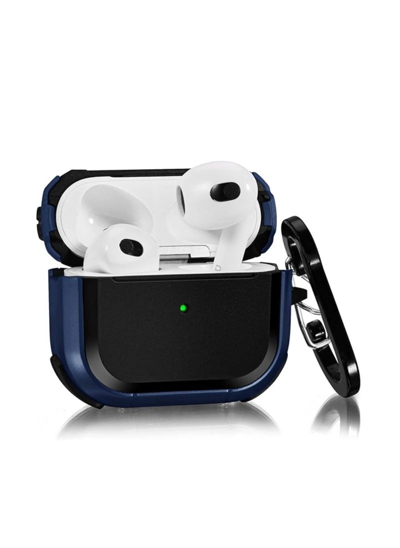 Generic - Airpods 3rd Generation Case for Men, Scratch-Proof Airpod Gen 3 Cases Protective Hard TPU Cover with Metal Carabiner Compatible for Apple iPod 3rd Generation Charging Case 2021, Blue - Image 1