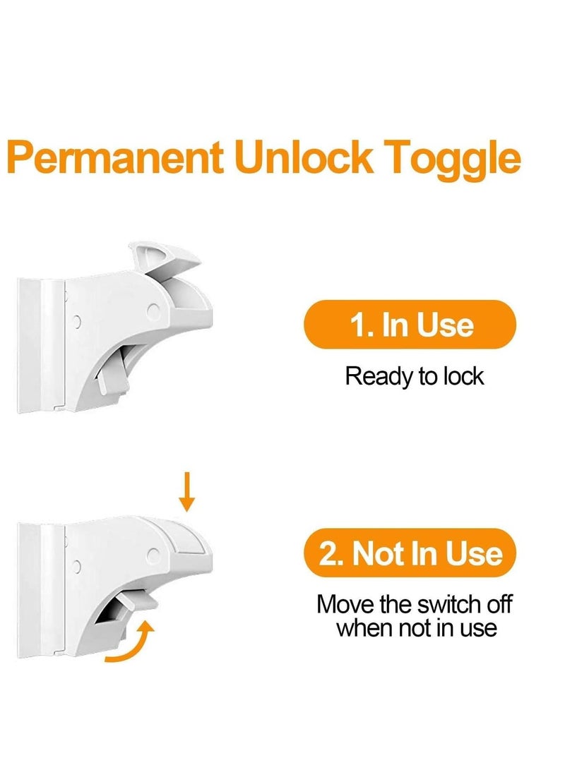 Dubkart Baby Proofing Magnetic Cabinet Locks Child Safety, LEHSGY Children Proof Cupboard Latches, Baby Safety No Screws or Drilling (White/ 8 & 2 Keys) - Image 4