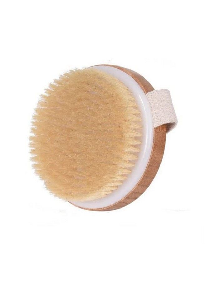 STORE77 Bamboo Bath Brush Bristle Massage Brush Bath Body Brush Round Head No Handle Brush Shower Brush Wet And Dry Brushing Body Scrubber With Soft And Stiff Bristles Suitable For All Kinds Of Skin - Image 2