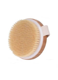 STORE77 Bamboo Bath Brush Bristle Massage Brush Bath Body Brush Round Head No Handle Brush Shower Brush Wet And Dry Brushing Body Scrubber With Soft And Stiff Bristles Suitable For All Kinds Of Skin  - Image 1