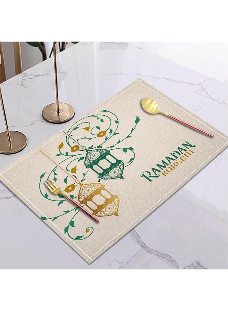 Eid Mubarak Table Placemats Set Ramadan Kareem Table Decorations Ramadan Decor Sets For Dining Supply