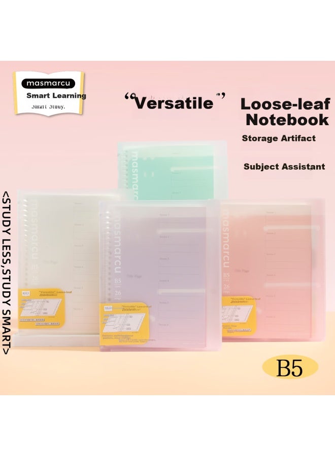 Masmarcu M&g Stationery Smart Learning B5/40 Sheets Loose-leaf Notebook, Subject Notebooks, Detachable Lined Paper, Student Spiral Notebook, Journal, Research Diary Hy0047 - Image 1