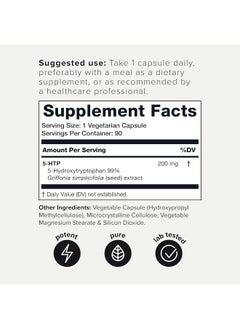 Toniiq Ultra High Strength 5Htp Capsules - 99%+ Highly Purified And Bioavailable - 12:1 Concentrated Extract - 200Mg - 90 Veggie Capsules  - Image 2