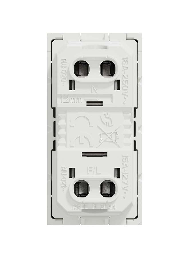 Schneider Electric Socket-Outlet, New Unica, 2P, 16A, Euroamerican, White - Image 2