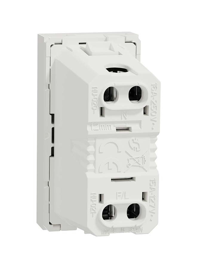 Schneider Electric Socket-Outlet, New Unica, 2P, 16A, Euroamerican, White - Image 4