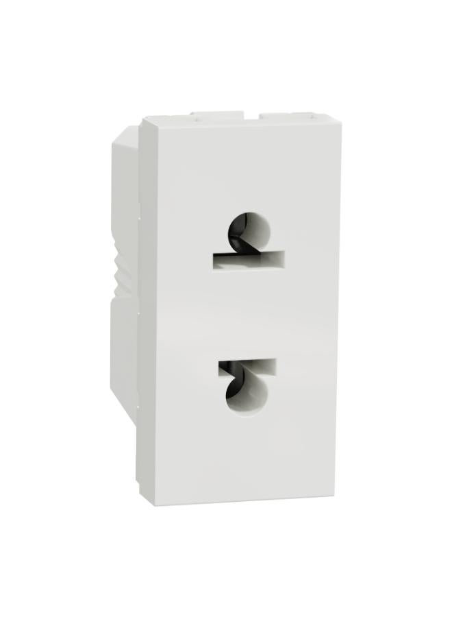 Schneider Electric Socket-Outlet, New Unica, 2P, 16A, Euroamerican, White - Image 1