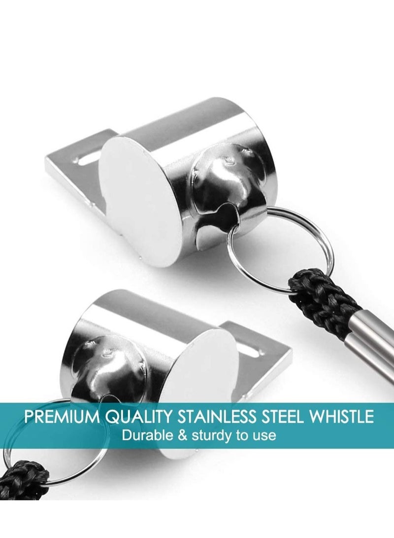 KASTWAVE Whistles, 8 Packs Coaches Referee Whistles with Lanyards, Loud Crisp Sound, Colorful Plastic and Stainless Steel Football for Sports Lifeguards Survival Emergency Training - Image 4