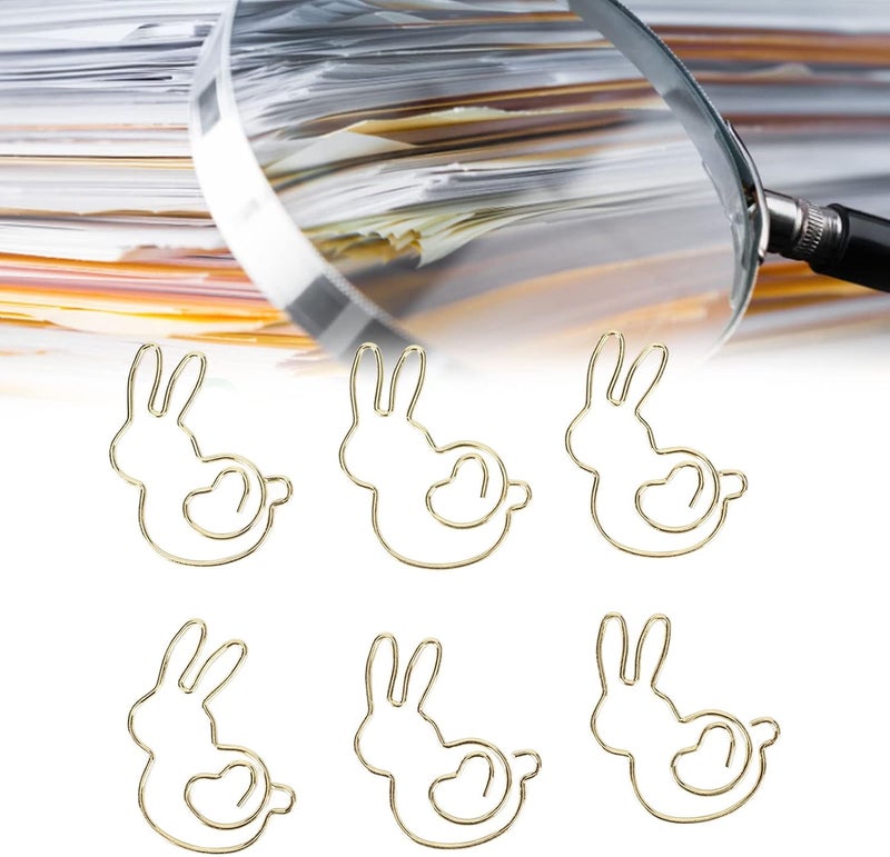 klarako Cute Bunny Paper Clips 50Pcs Rabbit Inspired Animal Marker Note Paperclip Ideal for Kids Lovely Paper Clamp Fastener Animal Themed Clamps - Image 5