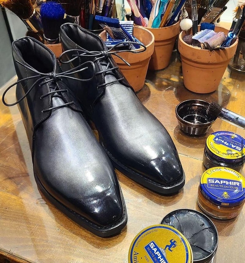 Saphir Amiral Gloss - Leather Shoe Care Polish Wax for High Gloss Mirror Shine for Dress Shoes - Made in France - 50 mL - Black - Image 5