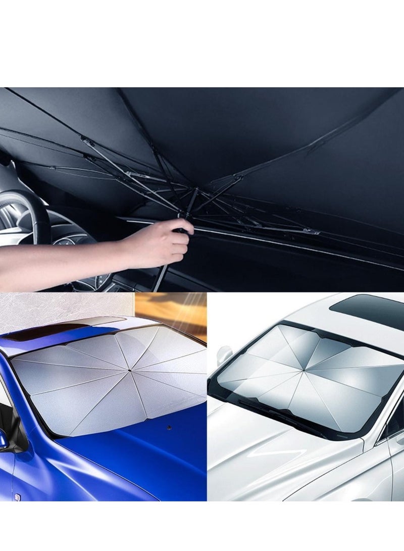 JOYROOM Car Sun Shade, for Car Front Windshield, Car Umbrella Sun Shade Cover, Foldable Anti-UV Rays & Sun Heat Protection Umbrella, Sunshade for Cars, Fits All Car Sedan SUV - 6 MONTHS WARRANTY  - Image 4