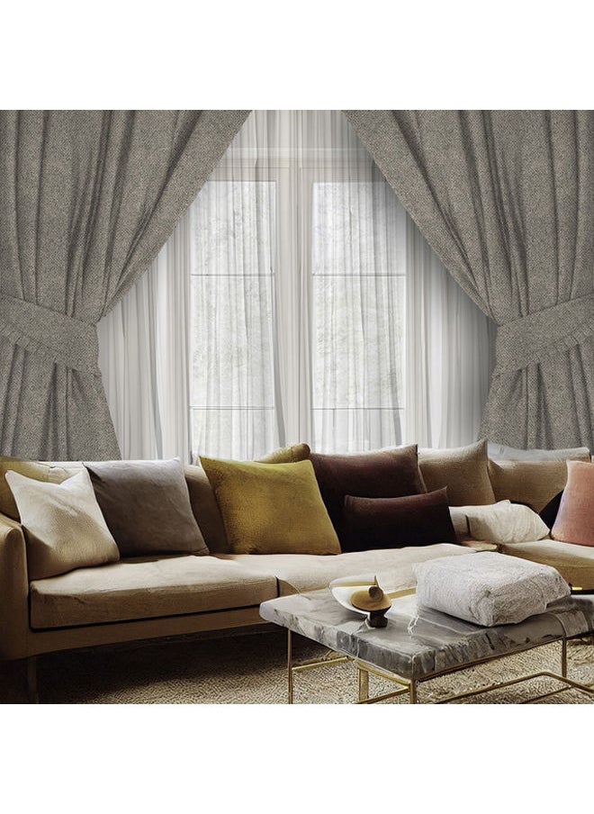 Naguib Selim Curtains House Ashly Semi Leather Soft Velour Fabric Steel Grommets For Living Rooms 1 Piece-140 x 280 cm  - Image 4