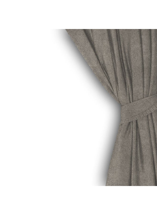 Naguib Selim Curtains House Ashly Semi Leather Soft Velour Fabric Steel Grommets For Living Rooms 1 Piece-140 x 280 cm  - Image 3