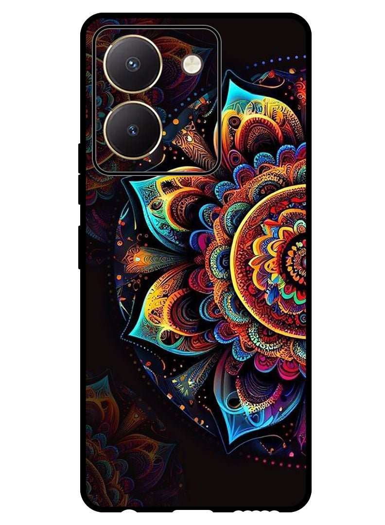 Theodor Protective Case Anti Scratch Shock Proof Bumper Cover For Vivo Y77t Colourful Side Flower - Image 1