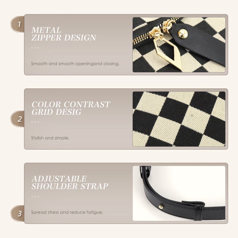 Explosions Foreign-Style All-Match Chessboard Chest Bag Ins Fashion Plaid Waist Bag Dumpling Bag Crossbody Bag Bags - Image 5