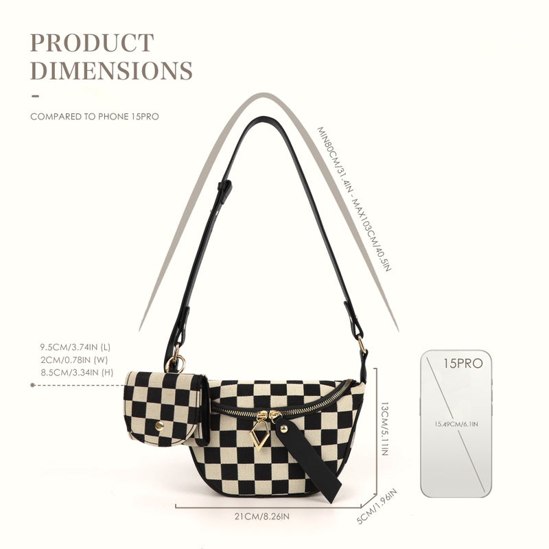 Explosions Foreign-Style All-Match Chessboard Chest Bag Ins Fashion Plaid Waist Bag Dumpling Bag Crossbody Bag Bags - Image 3