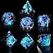 AUSTOR 7Die DND Dice Set Handmade Sharp Edge Polyhedral Dice for Dungeons and Dragons RPG MTG Table GamesBlack Blue - Image 3