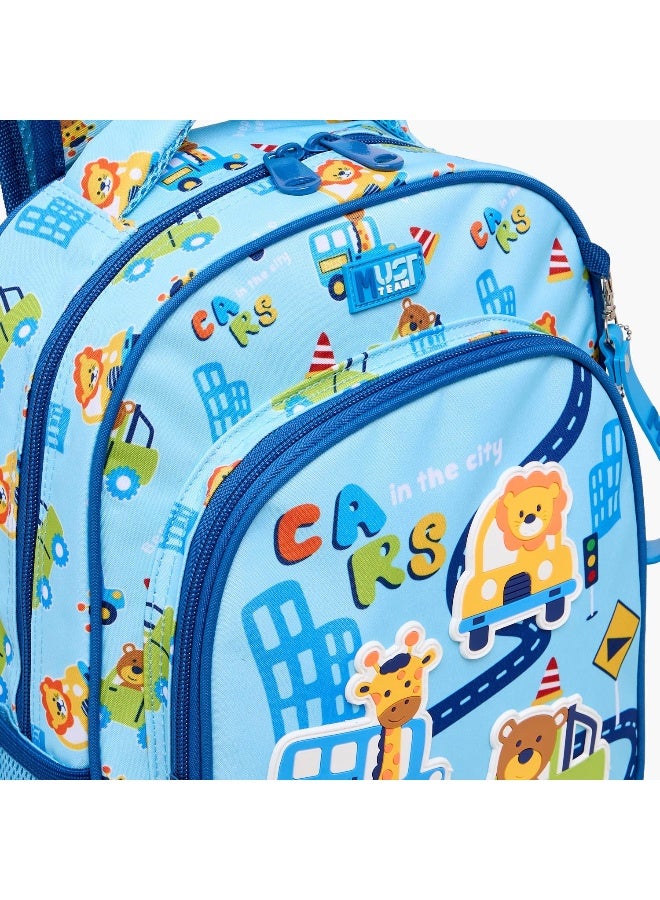 Must 12 Inch-Cars In The City-Backpack-2 Cmprts- (Polyester) Multicolor \ 27X10X31 - Image 4