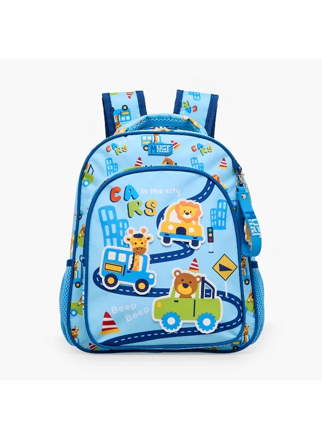 ماست 12 Inch-Cars In The City-Backpack-2 Cmprts- (Polyester) Multicolor \ 27X10X31