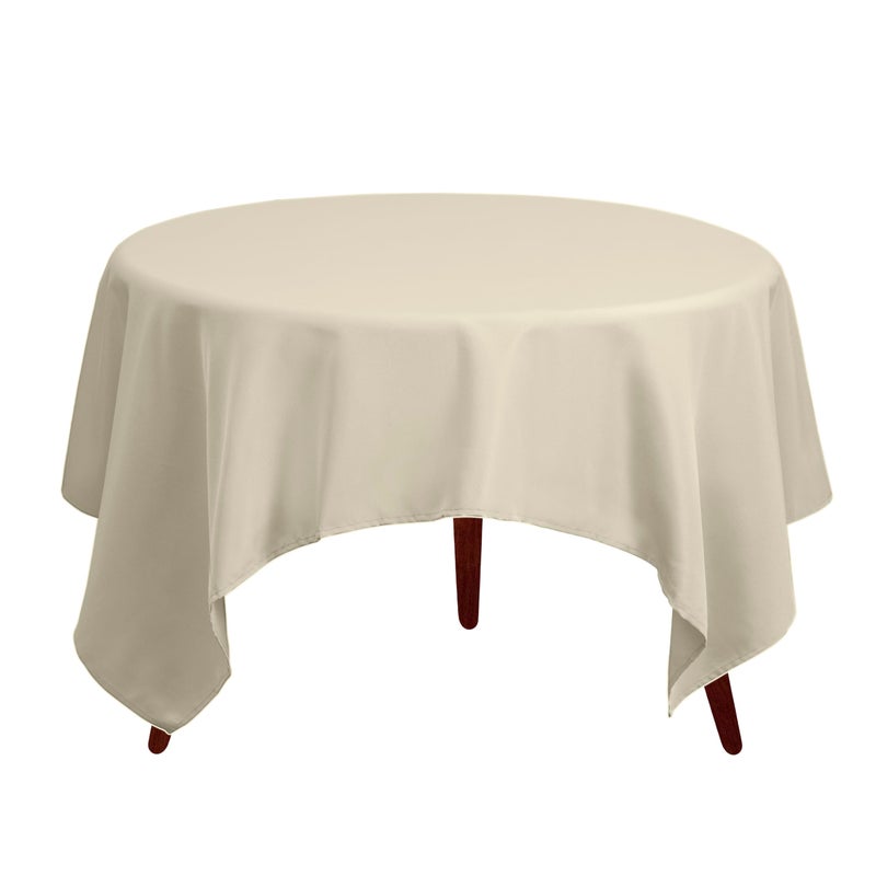 Gee Di Moda Square Tablecloth - 52 x 52 Inch Ivory Table Cloth for Small Square or Round Tables - Heavy Duty Washable Fabric - for Buffet Table  Holiday Party  Dinner  Wedding & Baby Shower - Image 2