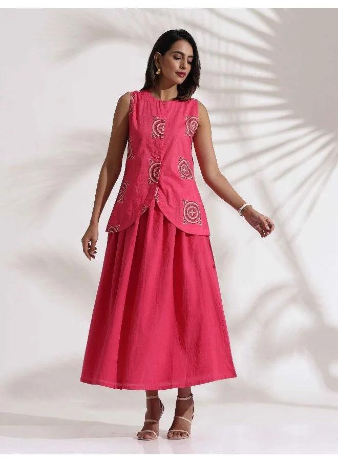 trueBrowns trueBrowns Pink Cotton Skirt Co-ord Set