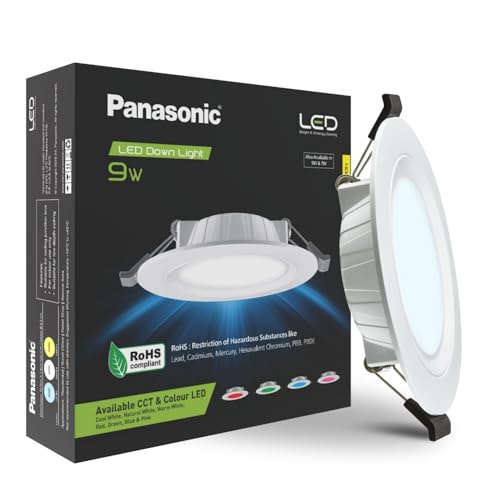 Panasonic 9 Watt LED Concealed Downlighter, LED Recessed Downlight, 85mm Cut Out, BIS & ROHS Certified, 4KV Surge Protection, Cool White Light (PDLM34097) - Image 1