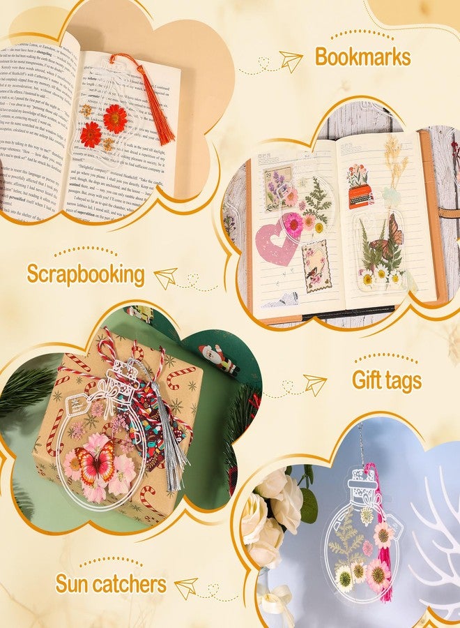 Jollidecor 212 PCS Pressed Flower Bookmark Making Kit, DIY Clear Bottle Bookmark Kit with Dried Flower Tassel Butterflies Open Sticker Tweezer, DIY Projects Party Favor Gift for School Reading Adult Book Lovers - Image 5