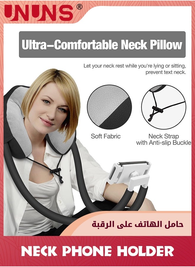UNUNS Neck Phone Holder,Lazy Gooseneck Phone Pillow Holder Bracket,360° Rotate Phone Tablet Stand for 4"-10" Device  - Image 4