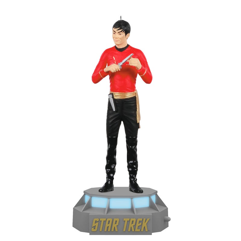 Hallmark Keepsake Hallmark Therkake Christmas Ornament 2022 Star Trek Mirror Mirror Collection Light Hikaru Sulu Light and Sound - Image 1