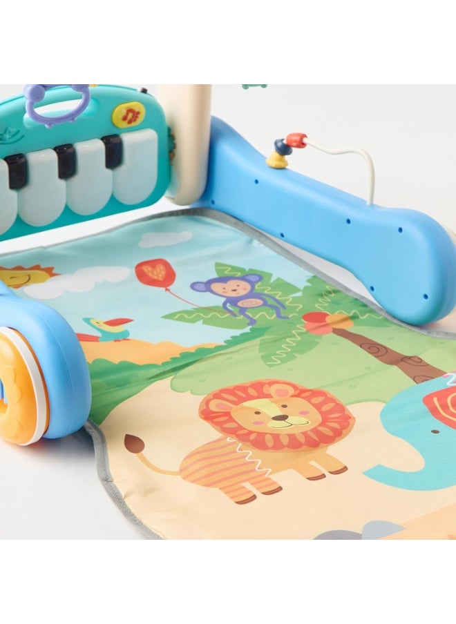 HUANGER He0637 Baby Piano Gym Walker, 2-In-1 Activity Centre With Play Mat  - Image 4