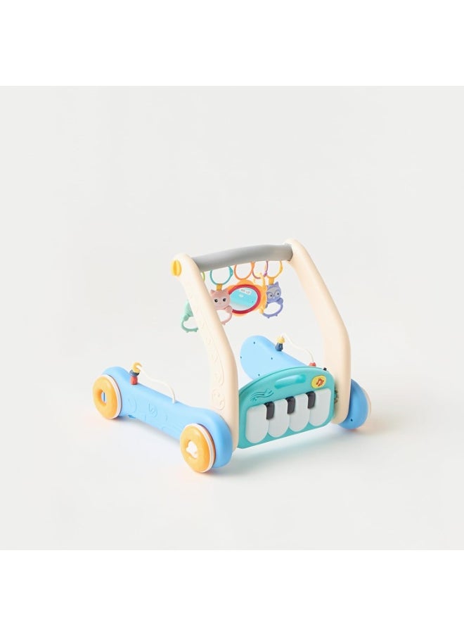 HUANGER He0637 Baby Piano Gym Walker, 2-In-1 Activity Centre With Play Mat  - Image 3