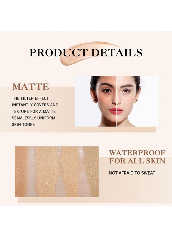 BSIMONE Matte Lighweight Super Longwear Foudation，Super Coverage Multi-Use Sculpting Concealer Matte Lightweight Foundation Super Longwear 40ml #BEIGE2 - Image 5